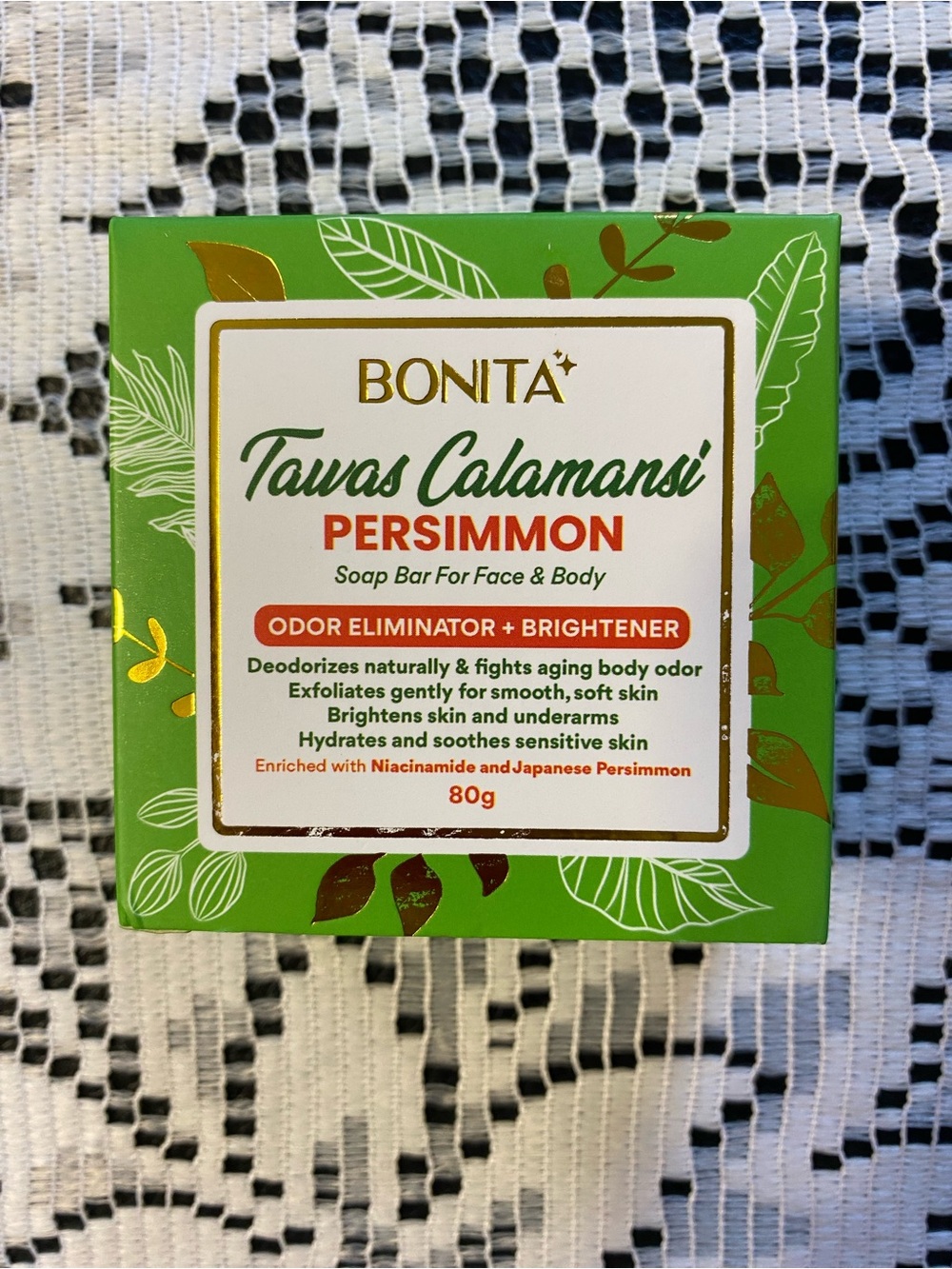 NEW BONITA Tawas Calamansi Persimmon Body Soap - Green